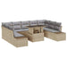 Tuin Sofa Set 10 st Beige en Licht Grijs poly rattan