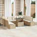Tuin Sofa Set 10 st Beige en Crème poly rattan