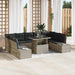 Tuin Sofa Set 10 st Lichtgrijs poly rattan