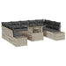 Tuin Sofa Set 10 st Lichtgrijs poly rattan