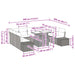 Tuin Sofa Set 10 st Bruin en Rood poly rattan