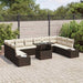 Tuin Sofa Set 11 st Bruin en Crème poly rattan