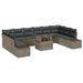 Tuin Sofa Set 11 st Grijs poly rattan