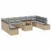 Tuin Sofa Set 11 st Beige en Licht Grijs poly rattan