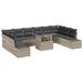 Tuin Sofa Set 11 st Lichtgrijs poly rattan