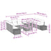 Tuin Sofa Set 11 st Zwart en Blauw poly rattan