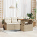 Tuinbankenset 5 st Beige en Crème poly rattan