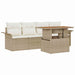 Tuinbankenset 5 st Beige en Crème poly rattan