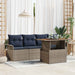Tuin Sofa Set 5 st grijs en marineblauw