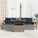 Tuin Sofa Set 5 st grijs en marineblauw