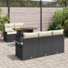 Tuinbankenset 6 st Zwart en Crème poly rattan