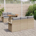 Tuinbankenset 6 st Beige en Licht Grijs poly rattan