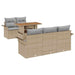 Tuinbankenset 6 st Beige en Licht Grijs poly rattan