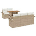 Tuinbankenset 6 st Beige en Crème poly rattan