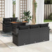 Tuinbankenset 6 st Zwart poly rattan