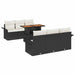 Tuin Sofa Set 7 st Zwart en crème