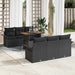 Tuin Sofa Set 7 st Zwart Poly rattan en gepoedercoat staal