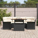 Tuin Sofa Set 7 st Zwart en crème