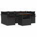 Tuin Sofa Set 7 st Zwart