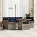 Tuin Sofa Set 7 st grijs en marineblauw