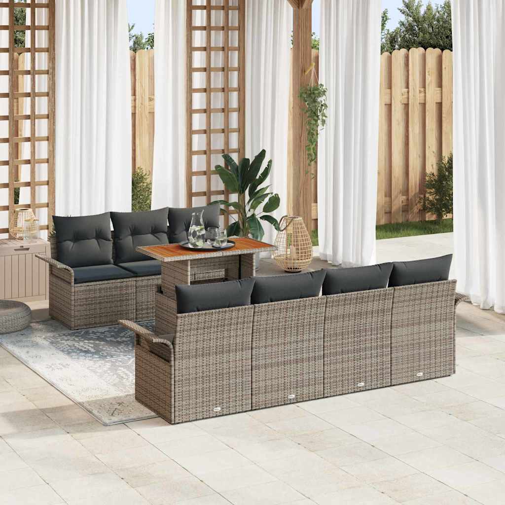 Tuin Sofa Set 8 st Grijs