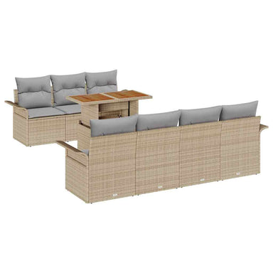 Tuin Sofa Set 8 st beige en lichtgrijs