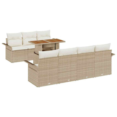Tuin Sofa Set 8 st beige en crèmekleurig