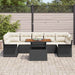Tuin Sofa Set 8 st Zwart en crème
