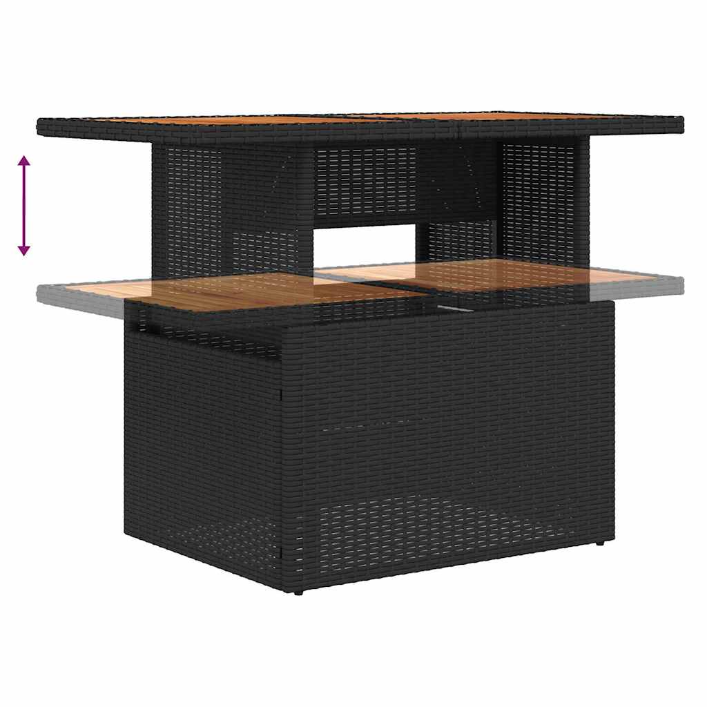 Tuin Sofa Set 8 st Zwart en crème