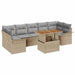 Tuin Sofa Set 8 st beige en lichtgrijs