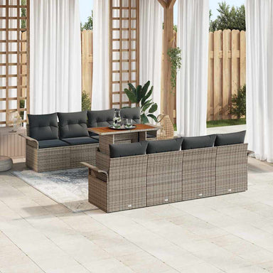 Tuinbankenset 7 st Grijs poly rattan