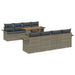 Tuinbankenset 7 st Grijs poly rattan