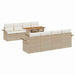 Tuinbankenset 7 st Beige en Crème poly rattan