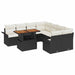 Tuin Sofa Set met kussen Zwart en crème