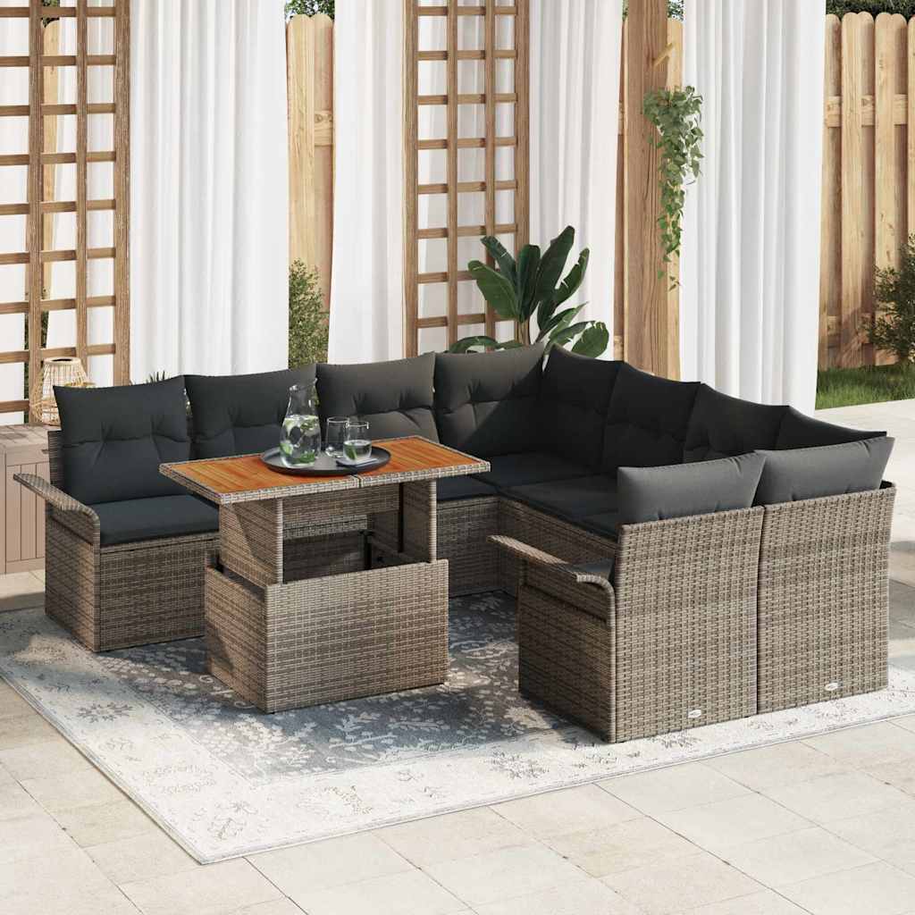 Tuin Sofa Set met kussen Grijs