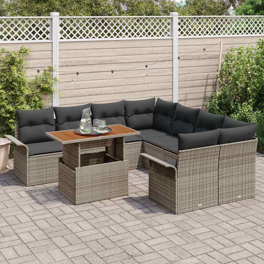 Tuin Sofa Set met kussen Grijs