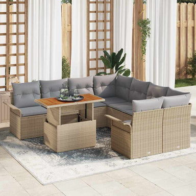 Tuin Sofa Set met kussen beige en lichtgrijs