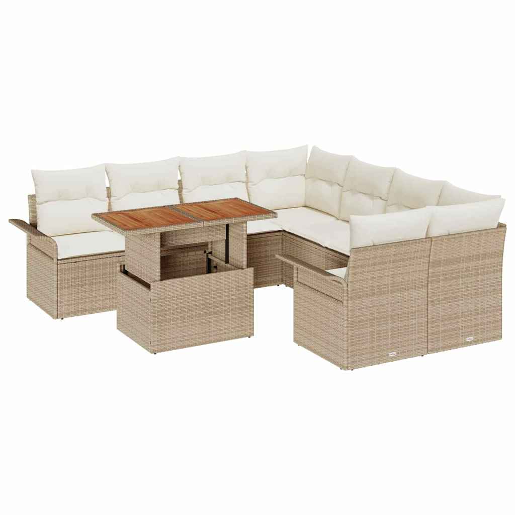 Tuin Sofa Set met kussen beige en crèmekleurig