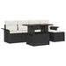 Tuin Sofa Set 6 st Zwart en crème