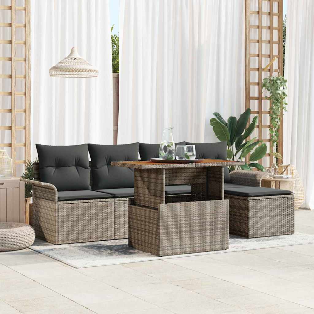 Tuin Sofa Set 6 st Grijs