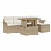 Tuin Sofa Set 6 st beige en crèmekleurig
