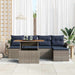 Tuin Sofa Set 6 st grijs en marineblauw