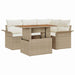 Tuin Sofa Set 5 st beige en crèmekleurig