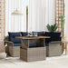 Tuin Sofa Set 5 st grijs en marineblauw