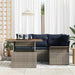 Tuin Sofa Set 5 st grijs en marineblauw