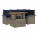 Tuin Sofa Set 5 st grijs en marineblauw