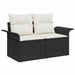 Tuin Sofa Set met kussen 6 pcs Zwart en crème