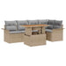 Tuin Sofa Set 6 st beige en lichtgrijs