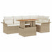 Tuin Sofa Set 6 st beige en crèmekleurig