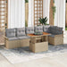 Tuinbankenset 7 st Beige en Licht Grijs poly rattan